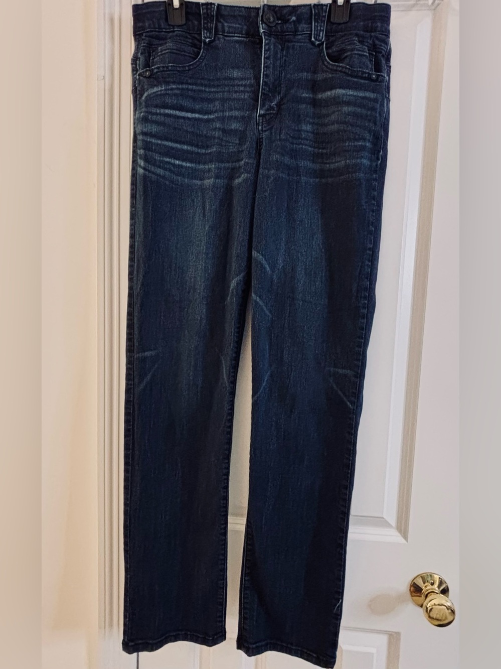 Democracy Absolution Straight Leg Jeans Dark Blue Wash Stretch Size 12 - Picture 3 of 8